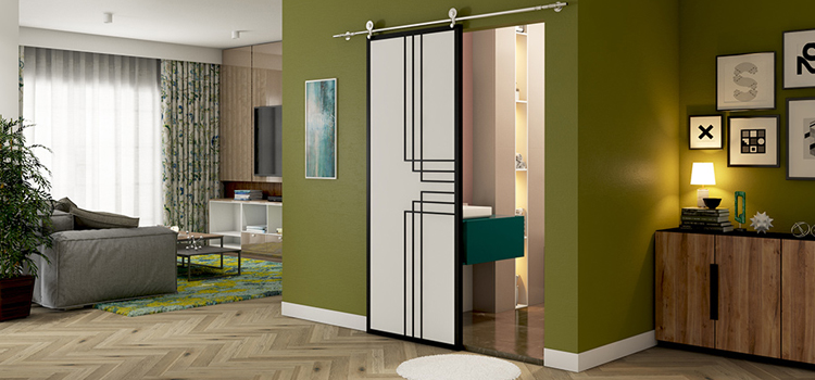 sliding bathroom door installation in El Rio